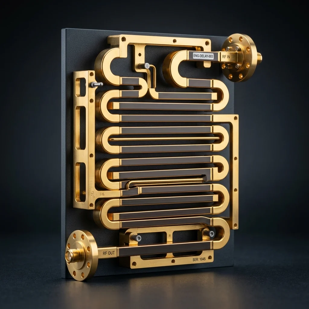 Custom waveguide delay line assembly