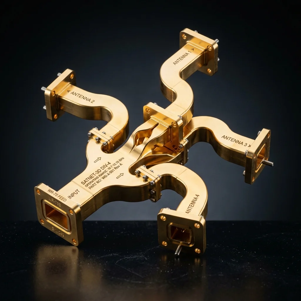 Custom waveguide manifold divider network