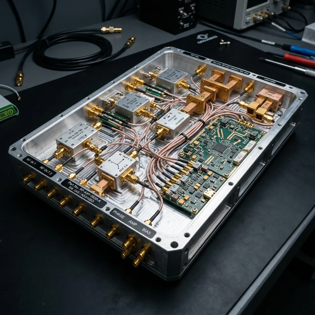 Integrated RF antenna assembly for ground station
