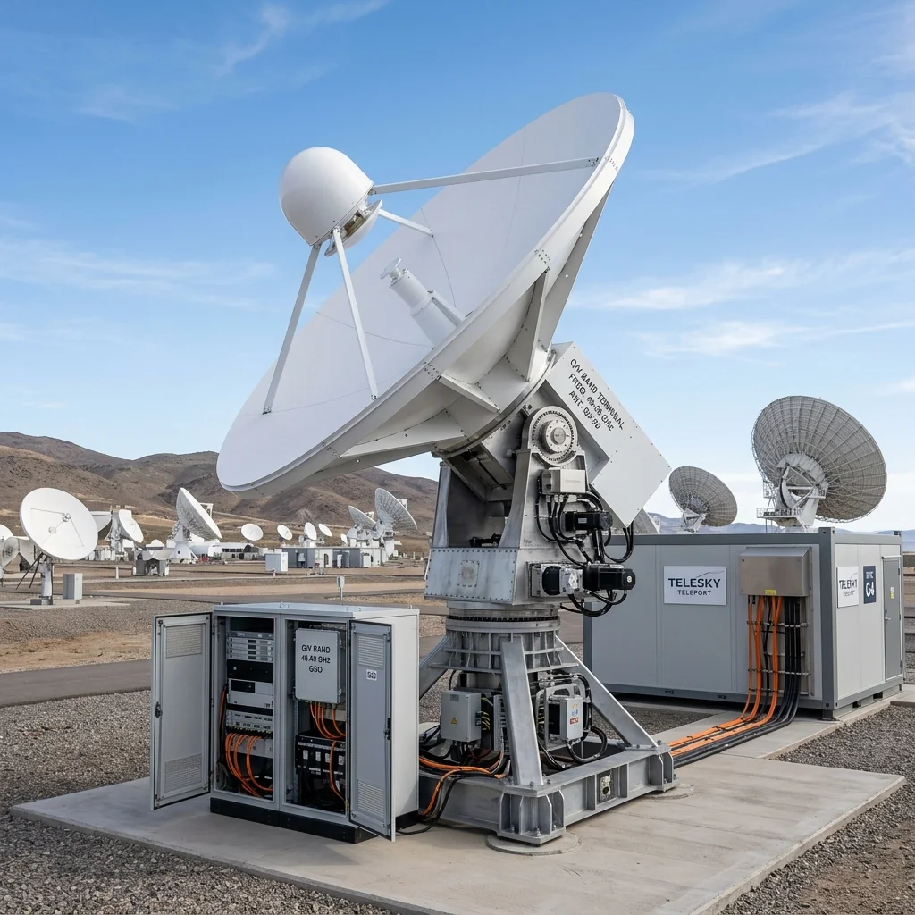 Q/V band satellite ground station